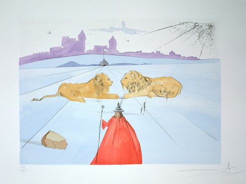 Judah from The Twelve Tribes of Israel, 1973 by Salvador Dali - Drypoint with etching and pochoir in colours